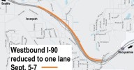 I-90 lane reductions planned this weekend for bridge repairs