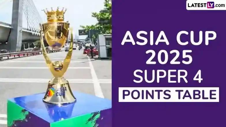 Cricket Asia Cup 2025 Super 4 Points Table Updated: India Qualify for Final After 41