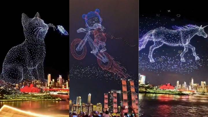 Video: el espectáculo visual con drones que rompió el récord Guinness