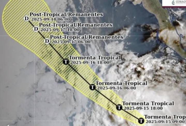 “Mario” se mantiene como tormenta tropical y amenaza con lluvias muy fuertes en Baja California Sur