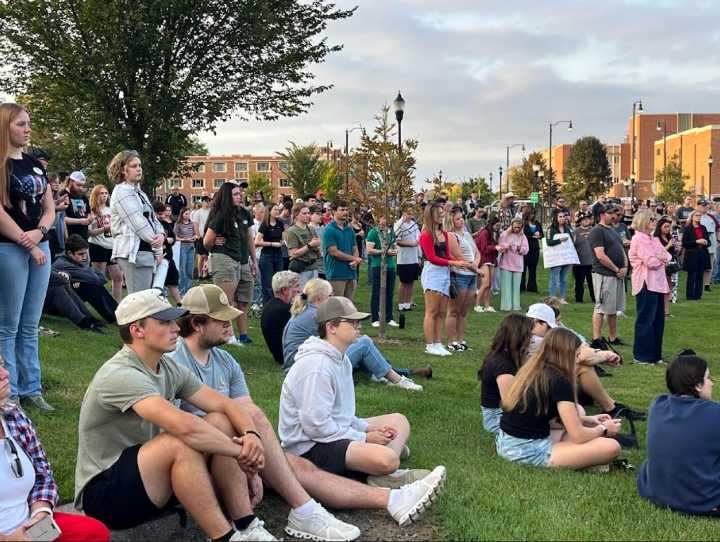 Hundreds attend Charlie Kirk vigil Friday on campus of University of North Dakota