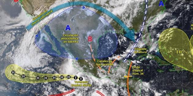 SMN advierte lluvias intensas por 'Narda' y sistemas activos en México