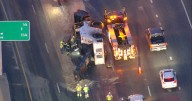 Overturned piece of construction equipment causes more than an hour delay on southbound I