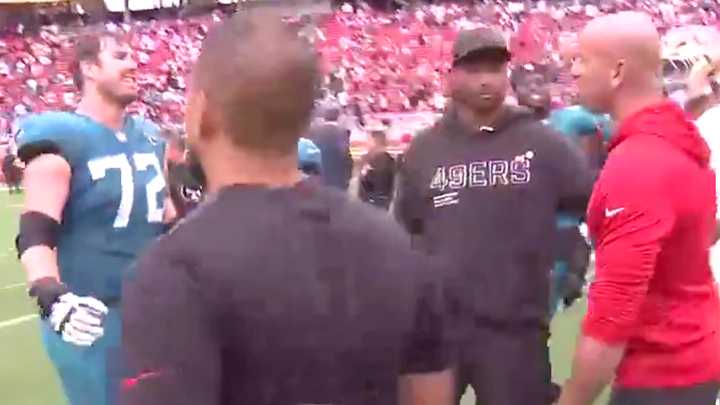 Robert Saleh involved in angry confrontation with Jags coach Liam Coen on field which was caught on hot mic