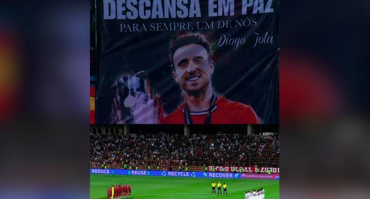 Gran homenaje a Diogo Jota en primer partido de Portugal sin él