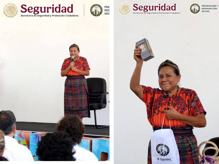 Premio Nobel – Rigoberta Menchu se acerca a reclusas en penal Morelos