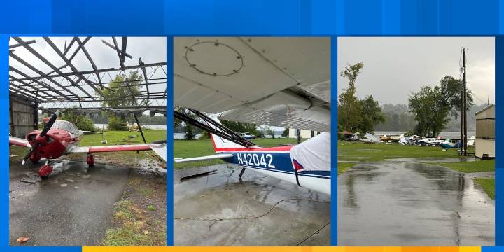 Storm damages planes, hangers at Sky Ranch Airport in Alcoa