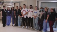 Red Sox players Rob Refsnyder, Connor Wong visit Beth Israel Deaconess Medical Center