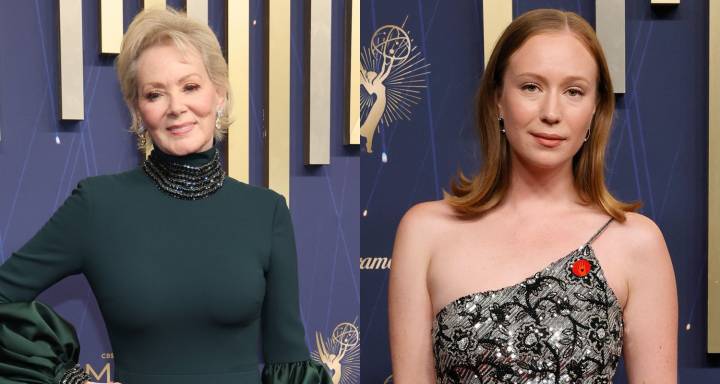 ‘Hacks’ Stars Jean Smart & Hannah Einbinder Go Glam for Emmy Awards 2025 | 2025 Emmy Awards, Emmy Awards, Hacks, Hannah Einbinder, Jean Smart, Jen Statsky, Lucia Aniello, Mark Indelicato, Megan Stalte