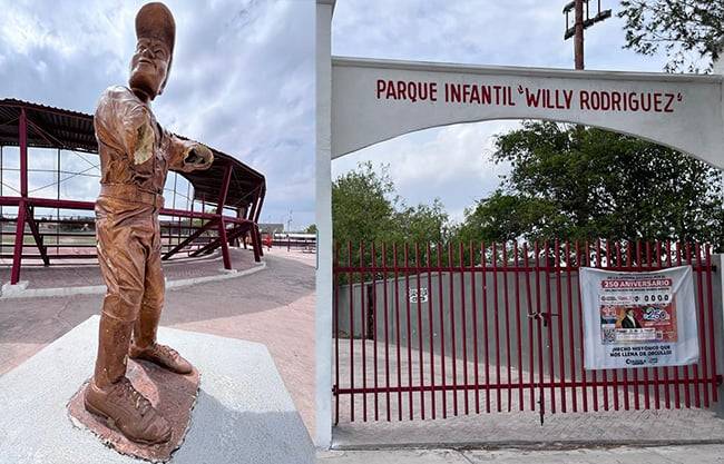 Solicitan padres de familia rehabilitación de estatua vandalizada de José Luis ‘El Willie’ Rodríguez”