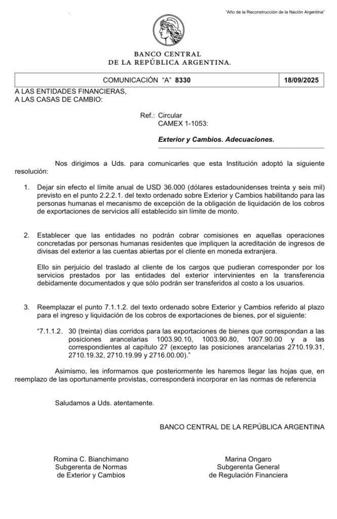 Desesperados por los dólares: quienes brindan servicios al exterior podrán ingresar sus divisas sin límite de monto