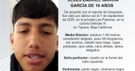 Se busca a Jesús Zadkiel García García de 16 años