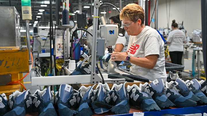 New Balance celebrates new Skowhegan factory, American manufacturing