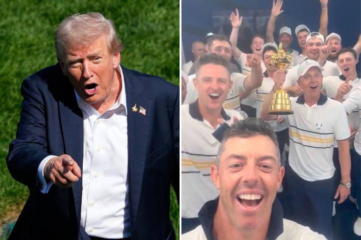 Trump responds to Rory McIlroy, team Europe playfully taunting him following their Ryder Cup victory