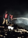 Bomberos controlaron un incendio en Ruta 24 Norte en Las Coloradas