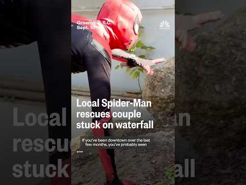 Local Spider-Man rescues couple stuck on waterfall