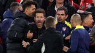 Atlético Madrid manager Diego Simeone sent off after clashing with Liverpool fans during Champions League thriller