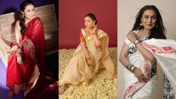 Rani Mukherji Inspired Saree Looks For Durga Puja