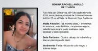 Se solicita ayuda para localizar a Romina Rachell Angulo