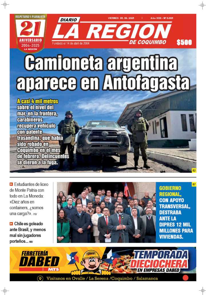 Edición Viernes 05 de Septiembre, 2025