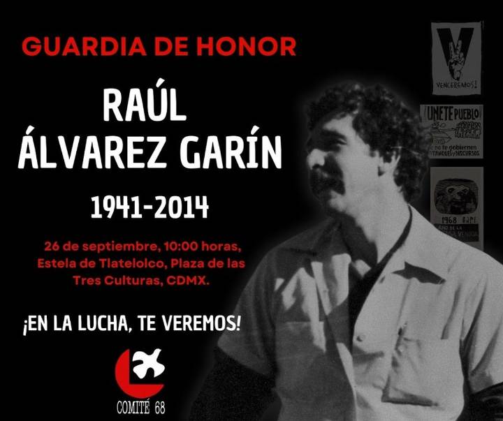 Comité 68 realiza guardia de honor por el 11° aniversario luctuoso de Álvarez Garín