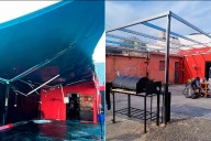 Vecinos ayudaron a levantar el lavadero que colapsó por la lluvia en Paraná