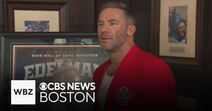 Julian Edelman gets fitted for Patriots Hall of Fame jacket, greets fans