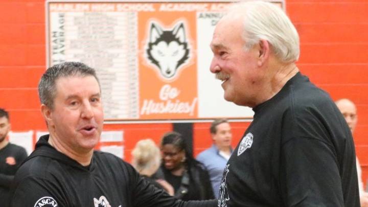 Mike Winters coaching Rockford University women's basketball in 2025