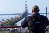 Law enforcement secures air, land and water for Mackinac Bridge Walk