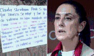 Dejan narcomanta a Claudia Sheinbaum en Tabasco: esto dice