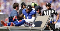 Giants star Malik Nabers carted off against the Chargers with an apparent leg injury