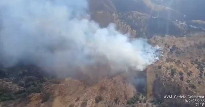 Declarado un incendio forestal en Casabermeja, en el Campo Olímpico de Tiro con Arco