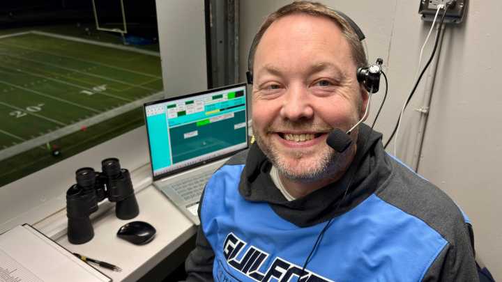 Brett Myhres started as Guilford PA voice age 14. Still going at 43