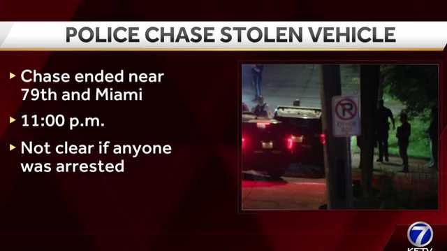 Police end stolen car chase near 79th and Miami streets