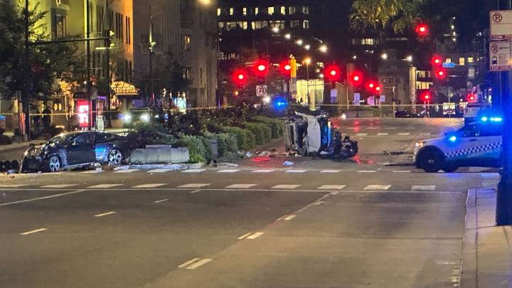Serious rollover crash closes all lanes Michigan Avenue