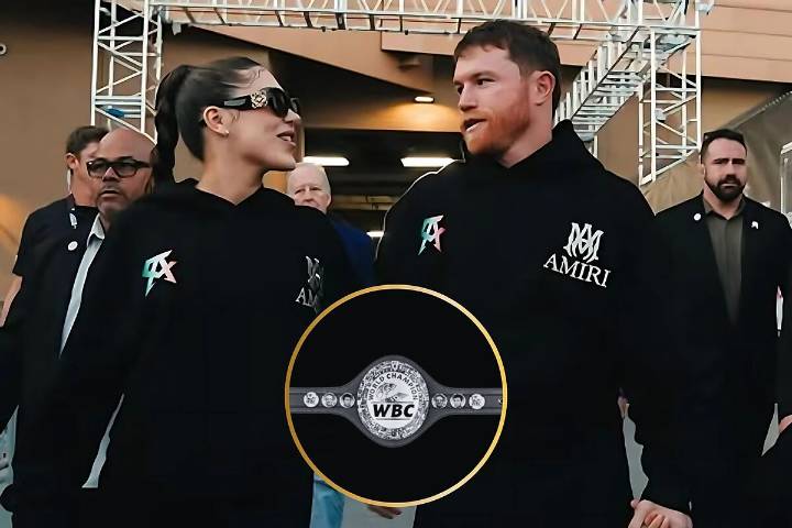 La esposa de Canelo Álvarez, Fernanda, presume look con el único cinturón que Terence Crawford no pudo arrebatar a su marido