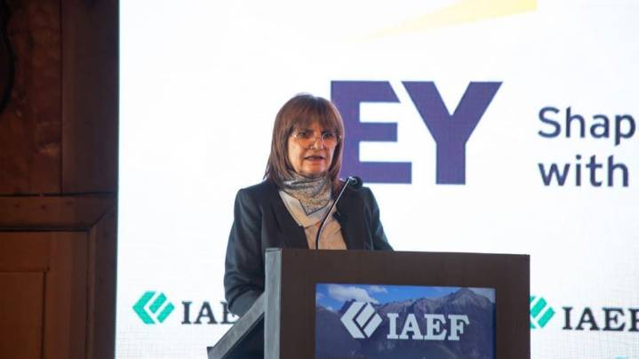 Patricia Bullrich disertó en la convención de la IAEF: “En Argentina había 9.000 piquetes por año; hoy eso ya no existe”