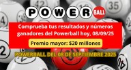 Resultados Powerball hoy, 8 de septiembre 2025: números ganadores de la lotería y cómo ver sorteo premio mayor de 20 millones en EE.UU.