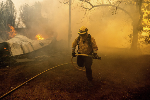 A wildfire sweeps through a historic California gold