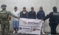 Policía de Ecatepec y Marina aseguran a cuatro sujetos acusados de extorsión