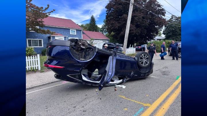 Elderly man hospitalized after rollover crash in Attleboro
