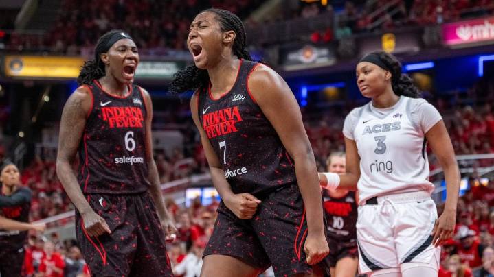 Aliyah Boston, Kelsey Mitchell lead Fever past Aces 90-83 to even series and set up deciding Game 5
