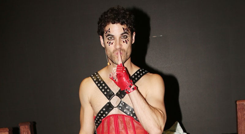 Darren Criss Strips Down to Fishnets & Corset for ‘Exorcistic: The Rock Musical’ Cameo Appearance on Opening Night! | Adam Lambert, Broadway, Darren Criss, Frankie Grande, Mia Swier | Just Jared: Cele