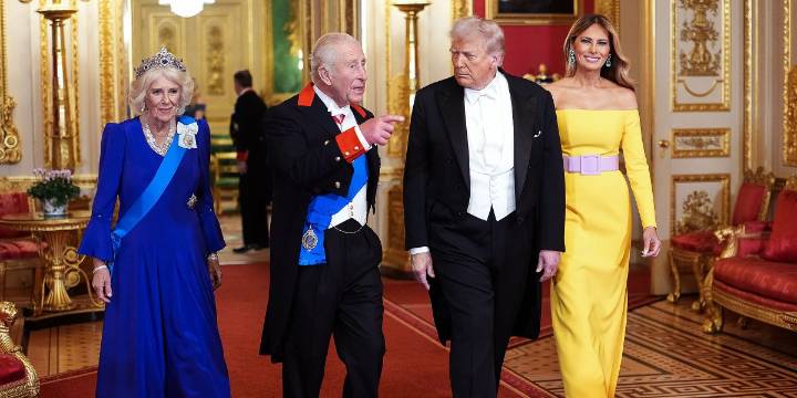 Donald Trump Gives a Speech During a State Banquet While on His Visit to the UK