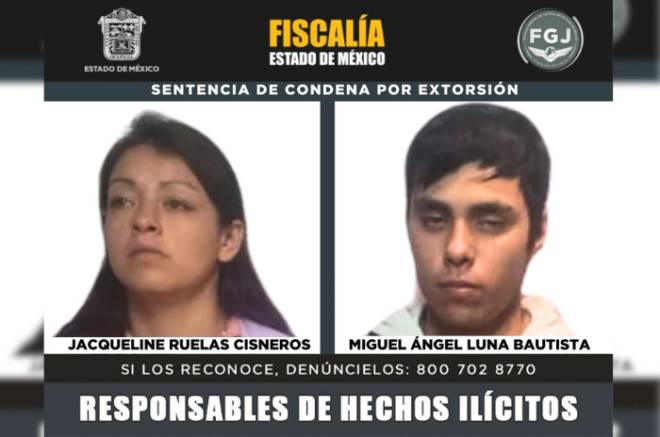 Pareja es sentenciada a 40 años de prisión por extorsión en Edoméx