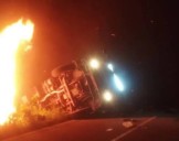 Reportan volcamiento de gandola en carretera El Callao
