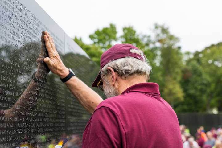 An emotional second day of the Honor Flight as those that have fallen are remembered at the Vietnam Memorial