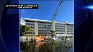 Construction accident leaves barge submerged along Intracoastal in Fort Lauderdale
