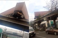 Video: Tráiler queda a punto de caer de puente en Naucalpan