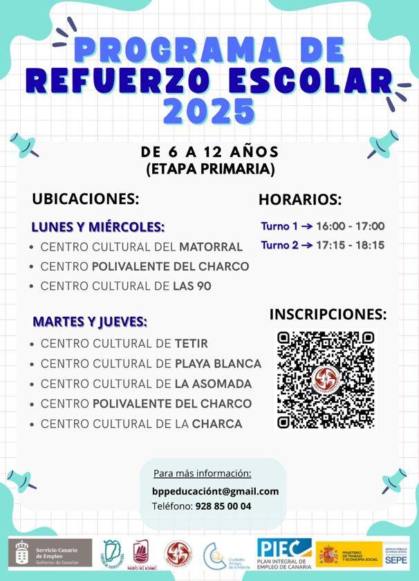 Puerto del Rosario pone en marcha un plan de refuerzo escolar